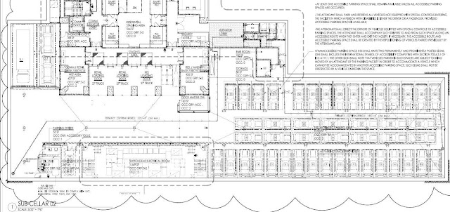 Floor plan showing parking area on the underground floor