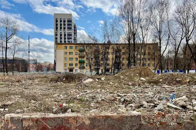 Шереметьевская улица, 5-й проезд Марьиной Рощи, территория снесенных жилых домов, жилой дом 1960 года постройки