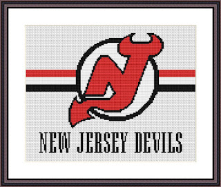 New Jersey Devils logo cross stitch pattern - Tango Stitch