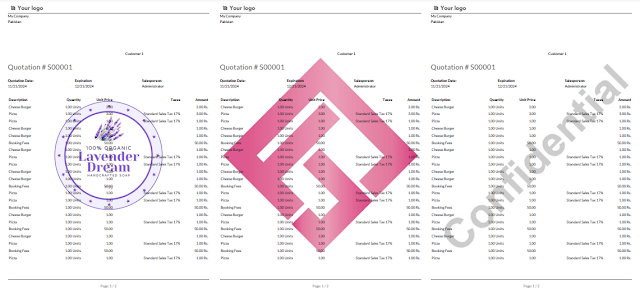 Add Text, Image and PDF Watermark in QWEB PDF Report - Odoo