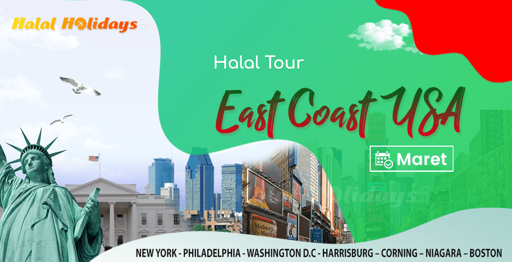 Paket Wisata Halal Tour Amerika East Coast USA Murah Maret