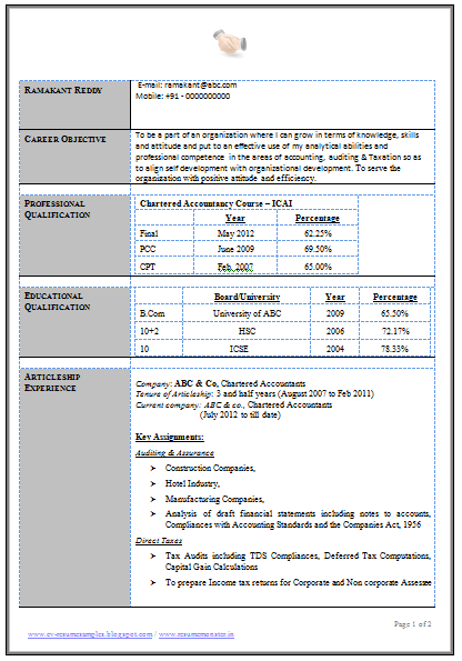 Resume Sample Free Download