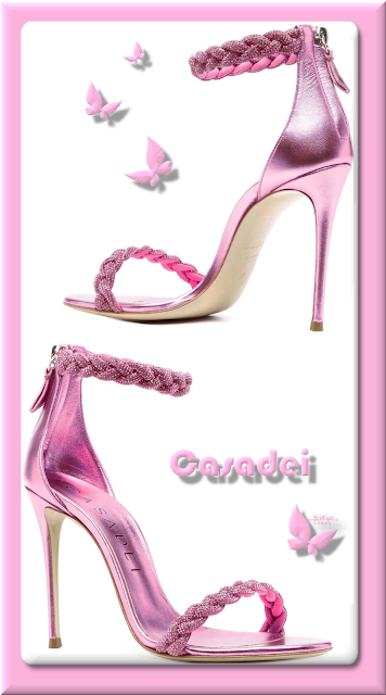 ♦New Casadei Venezia crystal embellished braid detail sandals in pink #casadei #shoes #pink #2022 #brilliantluxury