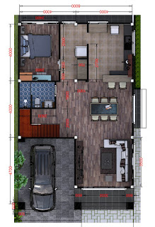 Plan complet maison de 8 x 13 m avec 3 chambres