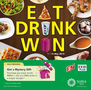 Suria KLCC Signatures Food Court Purchase Any Meal Worth RM12 Plus F&N Drink and Get a Mystery Gift (1 May - 16 May 2018)