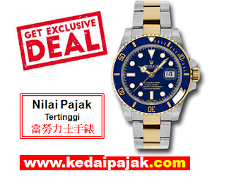 Pajak Jam Rolex Submariner Dengan RM35,000 - kedaipajak.com