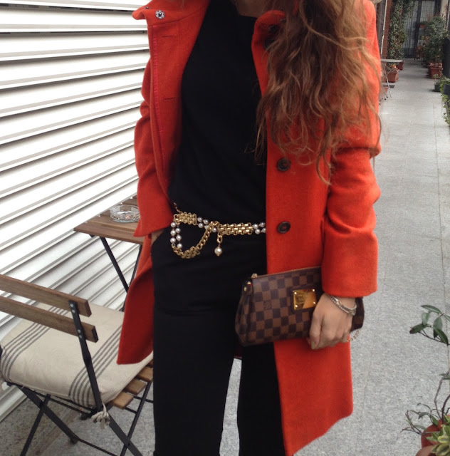 primo look MFW cappotto arancio e dettagli oro, settimana della moda milano, milan fashion week, autumn winter 16 17 , valentina rago, fashion need, blogger milan fashion week, blogger italia