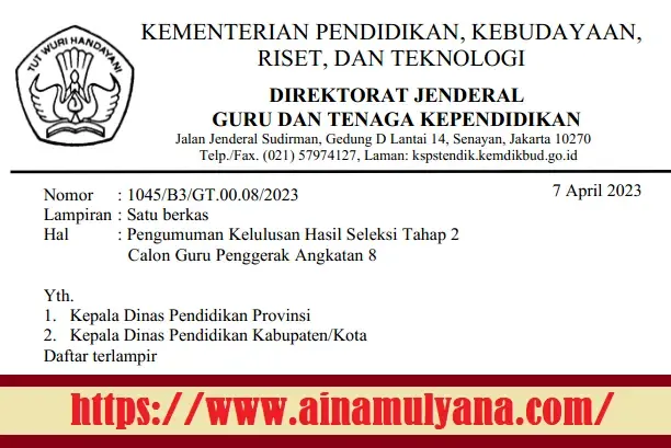 Pengumuman Kelulusan Hasil Seleksi CGP Angkatan 8 Tahap 2