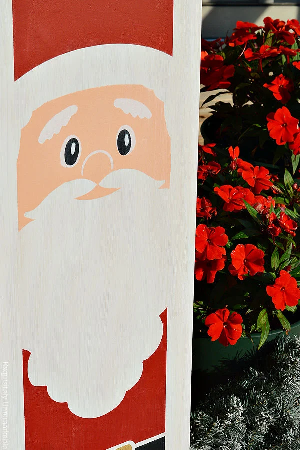 Painted Wooden Santa Sign Board