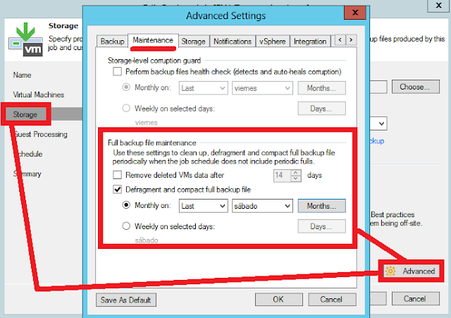 Veeam Backup: VBK defragmentar y compactar