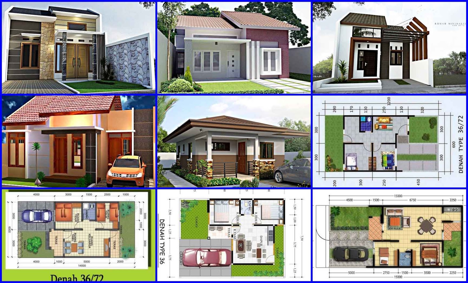 10 Contoh Denah & Desain Rumah Minimalis Type 36 [2 Kamar Tidur] - Denah Rumah Minimalis Modern Type 36