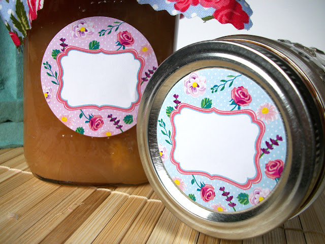 Cottage Chic Flower canning jar labels
