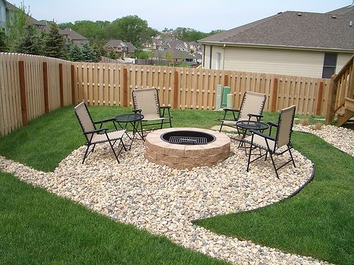 pool landscape lighting ideas Back Yard Fire Pit Patio Ideas | 500 x 375