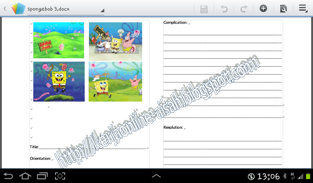 Download Alat Peraga Untuk Menulis Teks Narasi Spongebob 