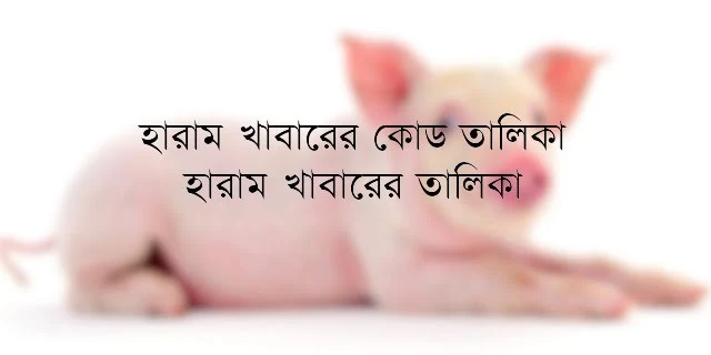 হারাম খাবারের কোড তালিকা