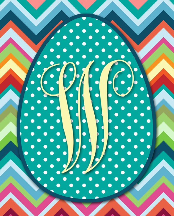 Free Printable Easter Egg Monograms | Letters A-Z Available | Instant Downloads