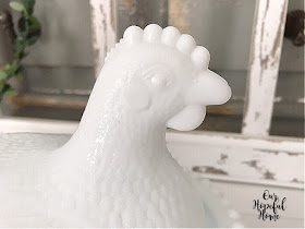 hobnail milk glass hen face head