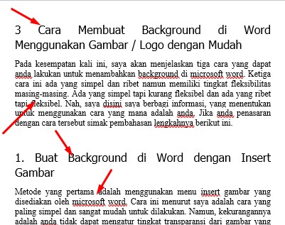 Mengubah format paragraf menggunakan heading di word