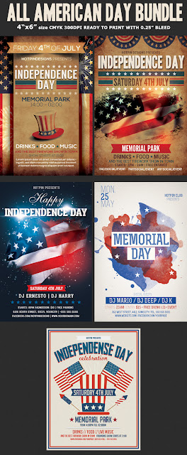  American Day Flyer Template Bundle