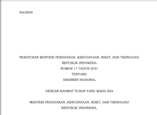 Download Permendikbud, Riset, Dan Teknologi Republik Indonesia Nomor: 17/ 2021 Tentang Asesmen Nasional