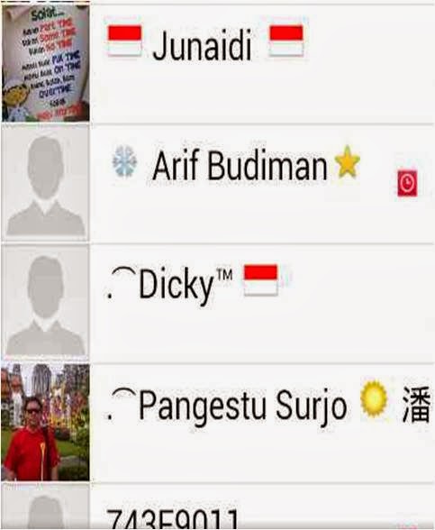 DP kontak BBM tidak muncul