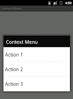 contest menu in android