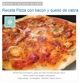 Recetas TOP10 de el gastrónomo en enero 2016 - ÁlvaroGP - Álvaro García - Receta Pizza casera con bacon y queso de cabra