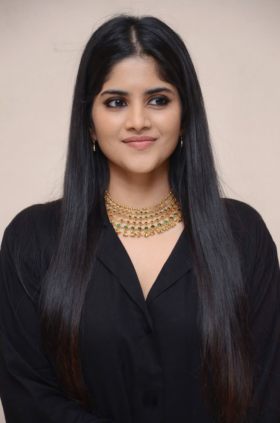 Actress Megha Akash Photos in black dress