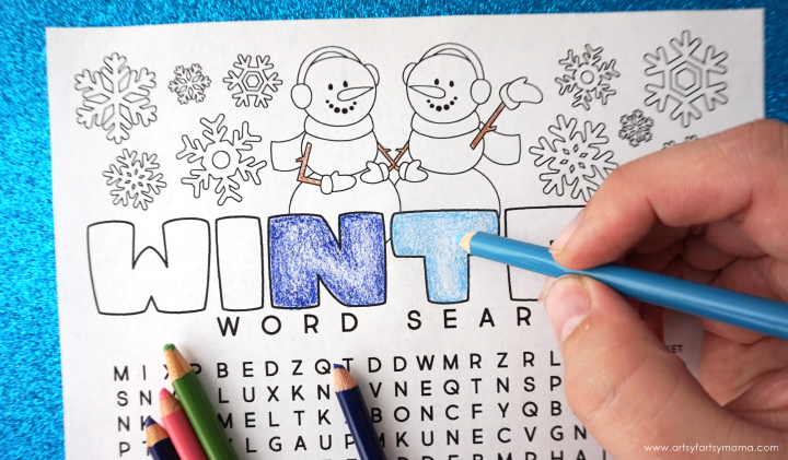 Welcome the cold weather with this Free Printable Winter Word Search Coloring Page!