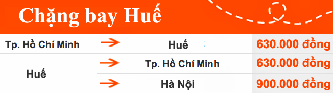 Giá vé máy bay đi Huế