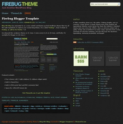 The Firebug Blogspot Template