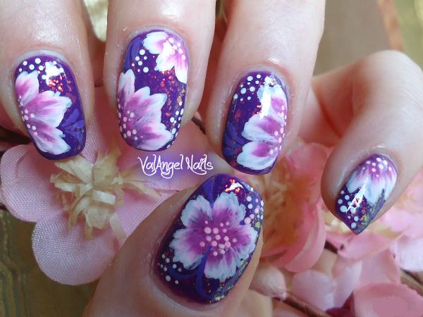 ValAngel Nails Art: Nail Art Spring one stroke