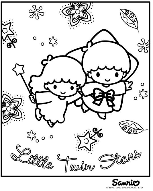 Little Twin Stars Star Coloring Pages
