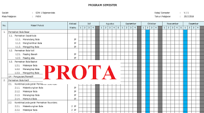 kurikulum 2013 prota kelas 5