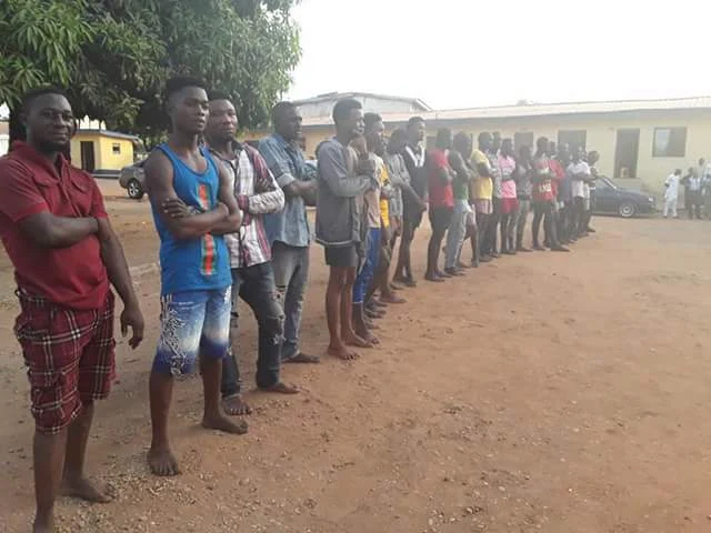 Photos: 35 suspected cultists arrested and paraded with their weapons in Benue State 