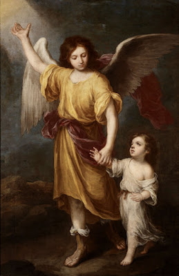 El Ángel de la Guarda, de Bartolomé Esteban Murillo (Catedral de Sevilla) 708 cm x1024 cm pintura hacia el año 1665