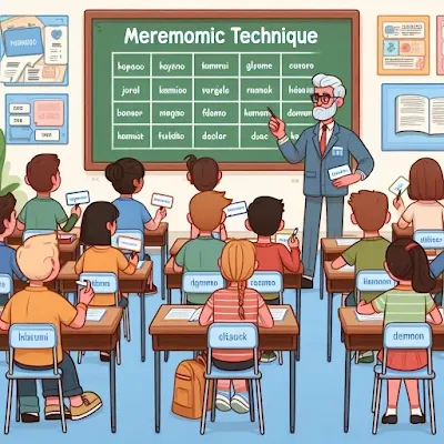 A teacher teaching his students in a class