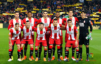 GIRONA F. C. Temporada 2017-18. Aday, Lozano, Juanpe, Jonás Ramalho, Bernardo, Bono. Maffeo, Borja García, Portu, Granell y Pere Pons. F. C. BARCELONA 6 GIRONA F. C. 1. 24/02/2018. Campeonato de Liga de 1ª División, jornada 25. Barcelona, Nou Camp: 85.417 espectadores. GOLES: 0-1: 3’, Portu. 1-1: 5’, Luis Suárez. 2-1: 30’, Messi. 3-1: 37’, Messi. 4-1: 44’, Luis Suárez. 5-1: 66’, Coutinho. 6-1: 76’, Luis Suárez.