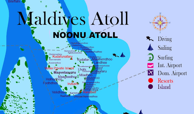 Maldives Atoll,Maldives map Noonu Atoll