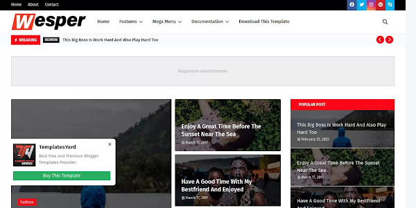 Wesper Blogger Template