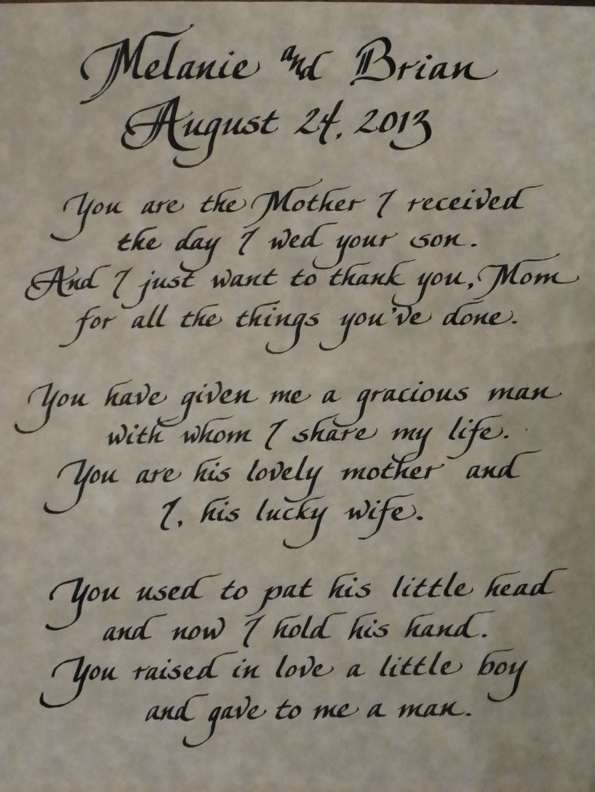The Personal Touch New Mother in Law Poem!!!!