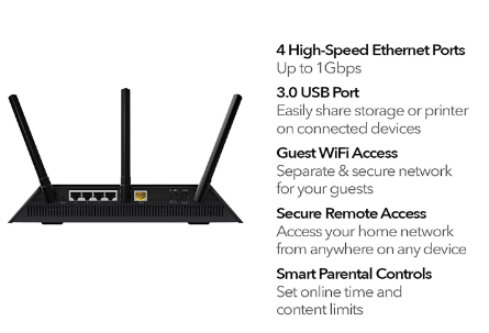 NETGEAR And Nighthawk With Router Smart - 1 x 3.0 USB ports