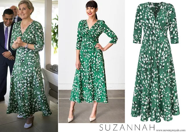 The Countess of Wessex wore Suzannah Stormy-hearts Longer Midi Tea Dress