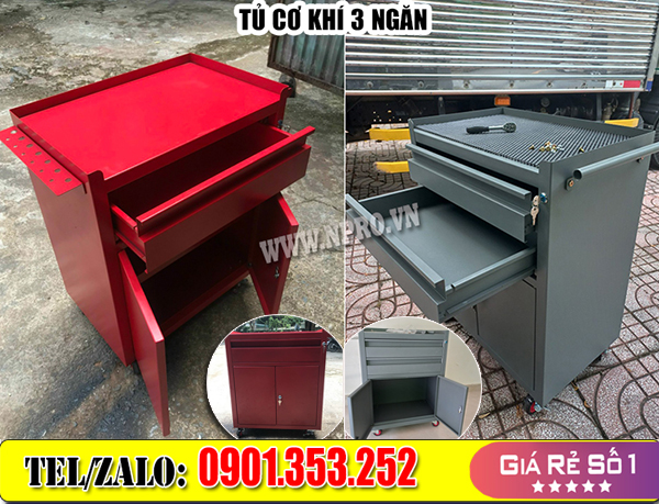 Tủ đồ nghề honda 3 ngăn, xe đẩy đồ nghề 3 ngăn