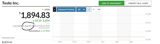 TESLA stock huge bubble