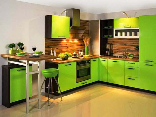 Inspirasi Desain Dapur Minimalis Warna Hijau | Design Rumah Minimalis