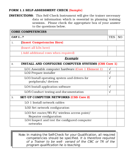 Image of PTS TNA Form 1