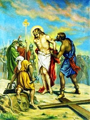 Viacrucis 10 - Jesus Es Despojado De Sus Vestiduras Y Le Dan A Beber Hiel Y Vinagre