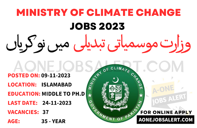 Jobs Advertisement In Ministry of Climate Change - Apply Online