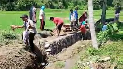 Pemuda dan Masyarakat Jorong Nagari Taruang Taruang  Gotong Royong Perbaikan Jalan